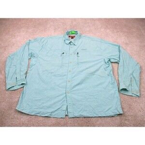 Simms Shirt Mens Extra Large Green 3XDry Vented Fishing Outdoors Button Up
